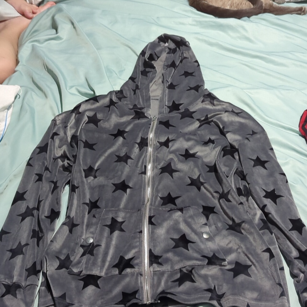 Y2K zip up hoodie cute star design size large